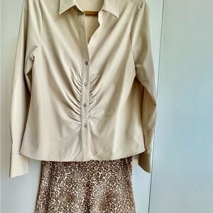 Calvin Klein blouse and matching Rachael Zoe skirt both size 12. Cream and beige